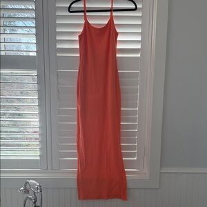 Tyche Vibrant Coral Maxi Dress